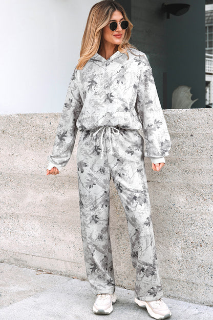 Light Grey Light Woodland Camo Classic Hoodie and Sweatpants Set - Cowaa