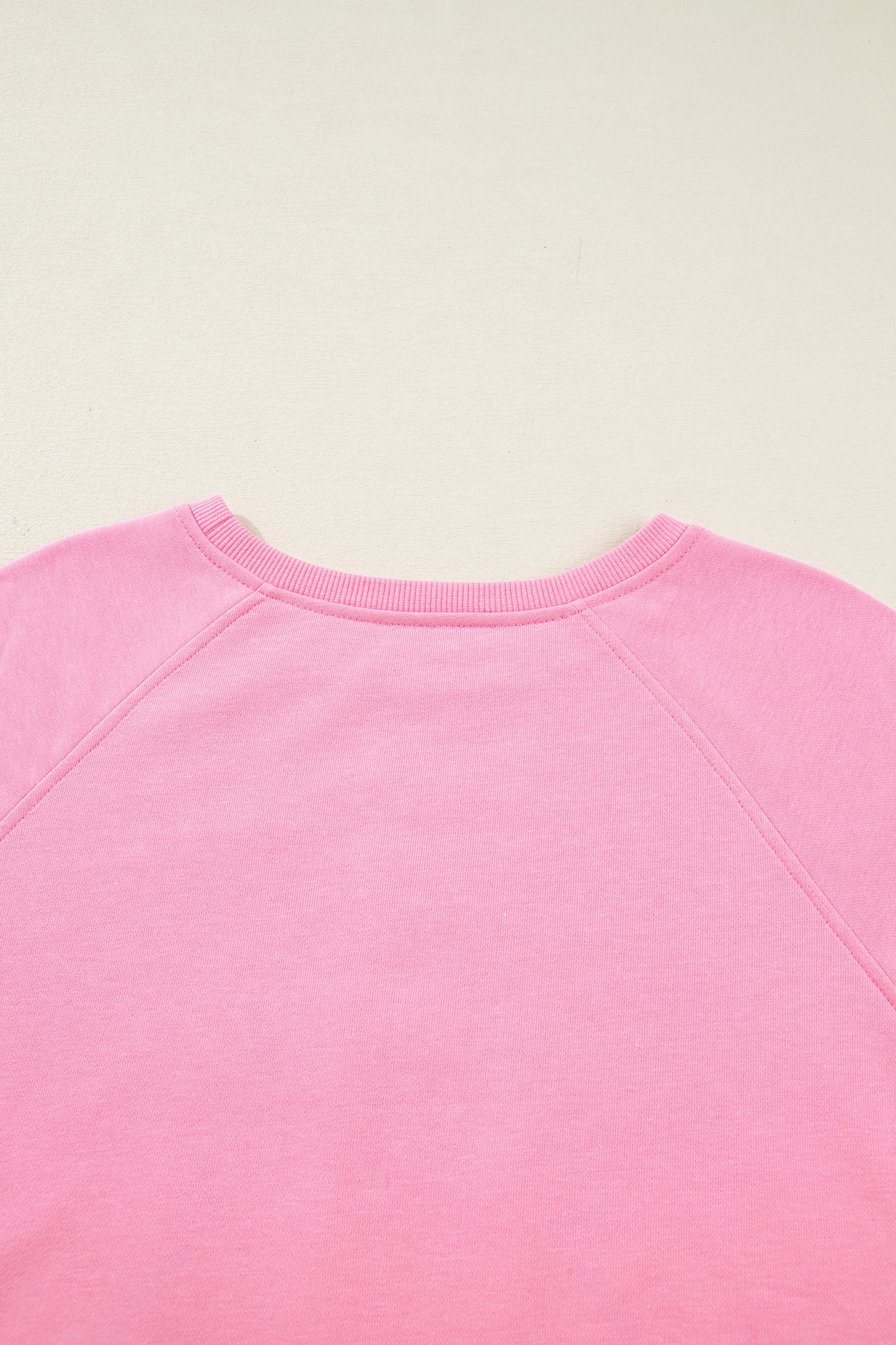 Sachet Pink Plaid Contrasted Double Christmas Tree Patched Raglan Sleeve Pullover 2pcs Short Set