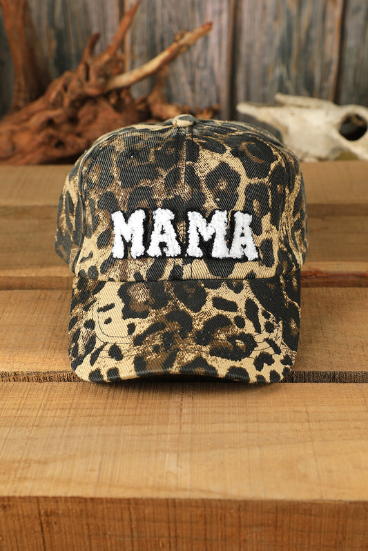 Leopard MAMA Letter Embroidered Baseball Cap - Cowaa