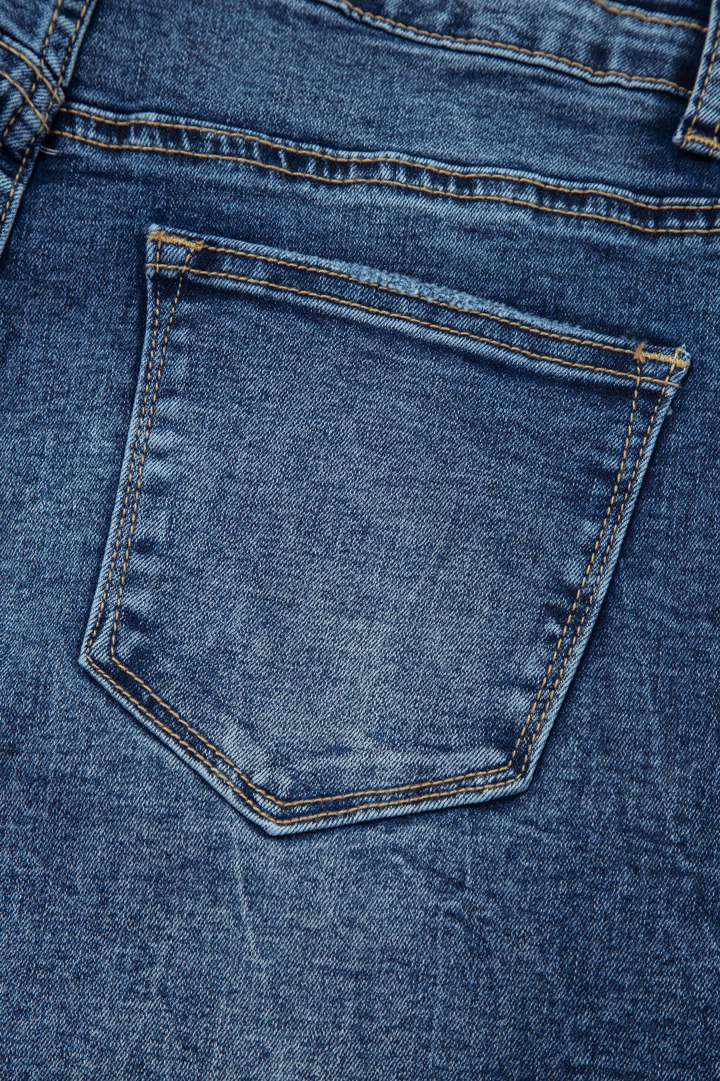 Sail Blue Acid Wash Pocket Detail Flare Jeans