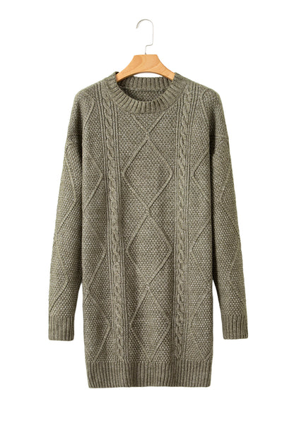 Knit Loose Fit Sweater Dress - Cowaa