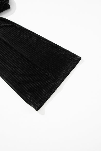 High Waist Corduroy Flare Pants - Cowaa