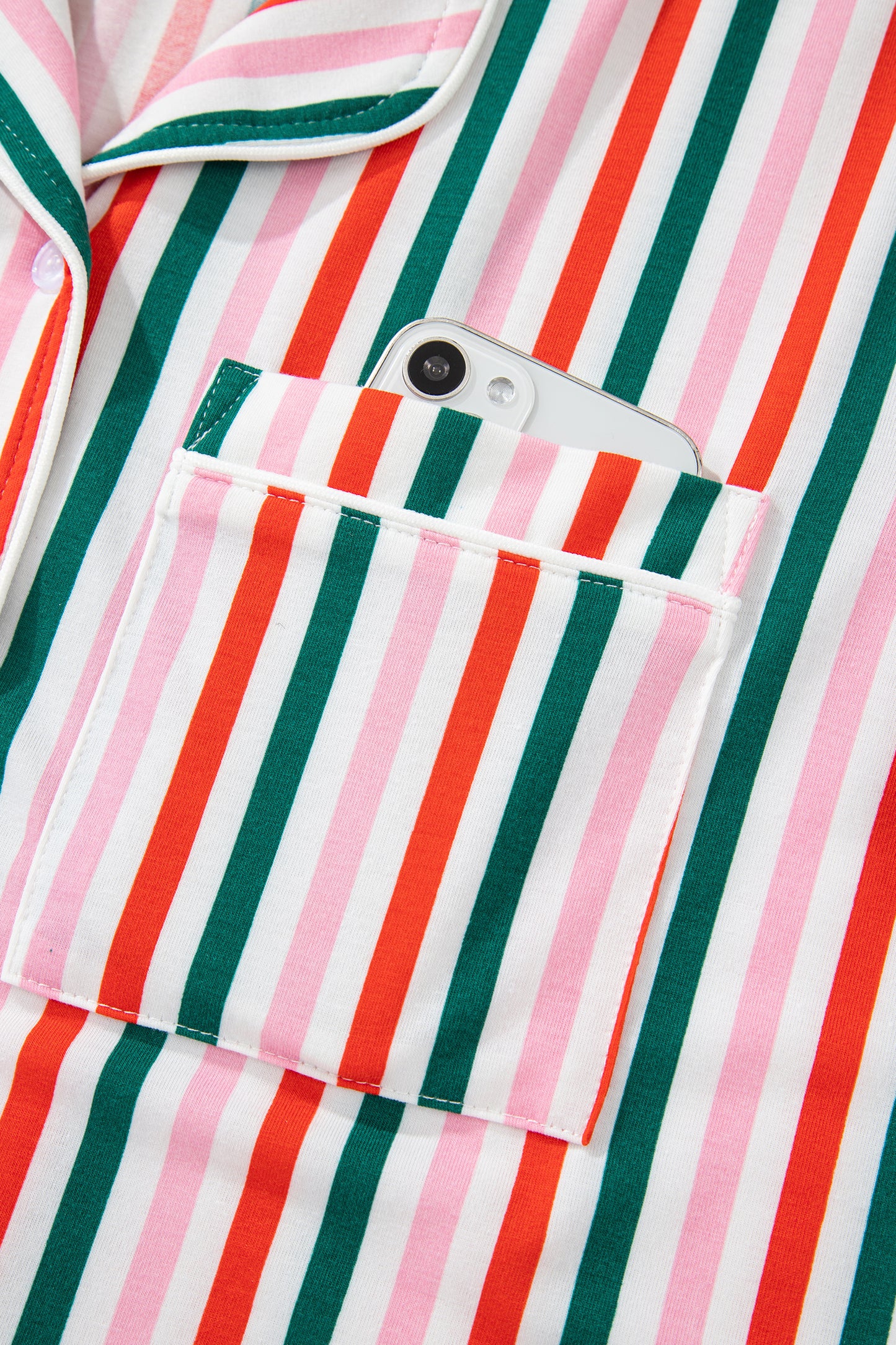 Pink Stripe Christmas Long Sleeve Shirt Style Lounge Dress