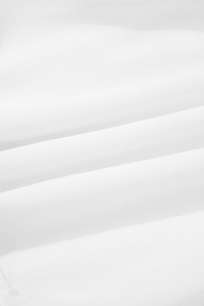 White Plus Size Frilled Elastic Waist Lace Trim Boho Ruffled Shorts - Cowaa