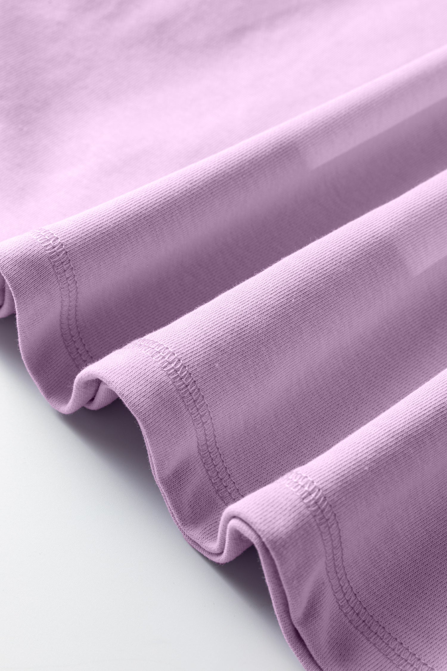 Orchid Petal Solid Color Raw Seam Patchwork Baggy Sweatshirt - Cowaa