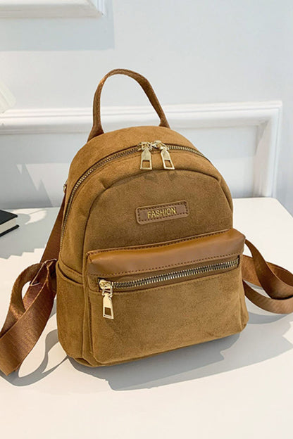 Suede Adjustable Strap Backpack Bag - Cowaa