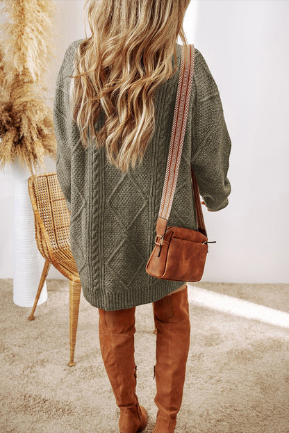 Knit Loose Fit Sweater Dress - Cowaa