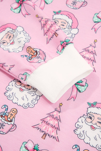 White Ho Ho Ho Letter Graphic Christmas Pajama Set
