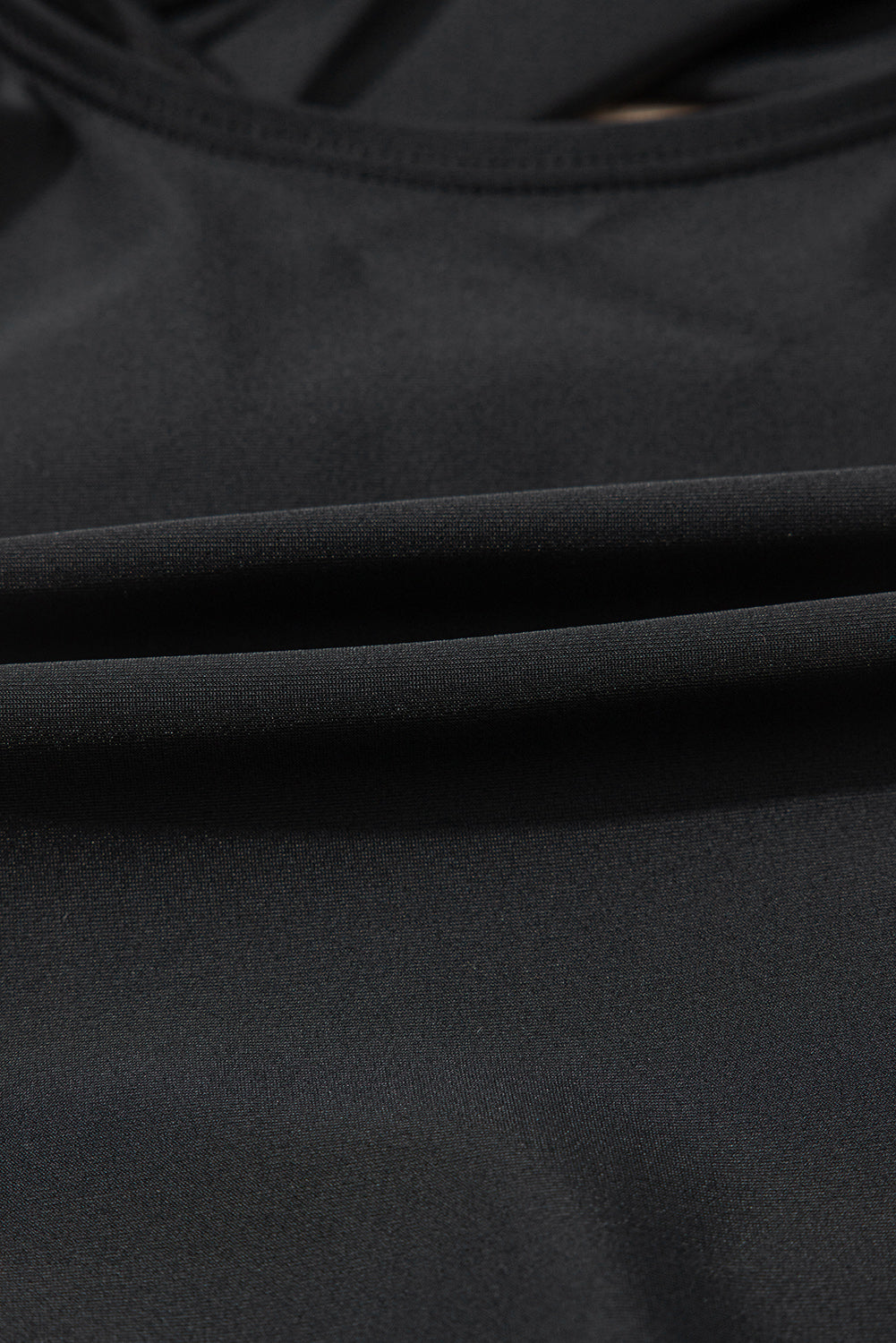 Black Ric Rac Trim Contrasted Patchwork Cutout One Piece Swimsuit - Cowaa