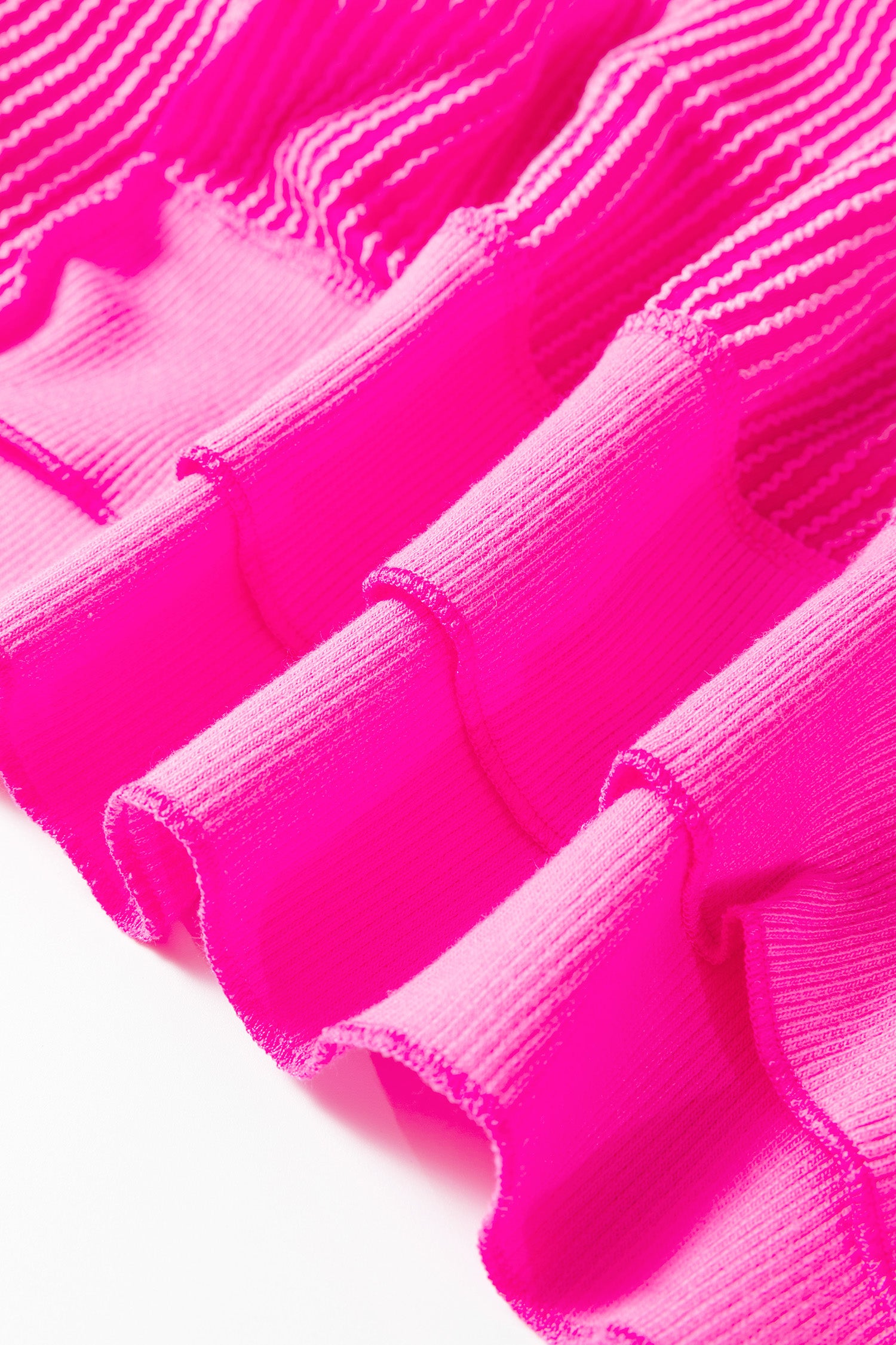 Rose Red Drop Shoulder Uneven Hem Plus Size Twisted Rib Top - Cowaa