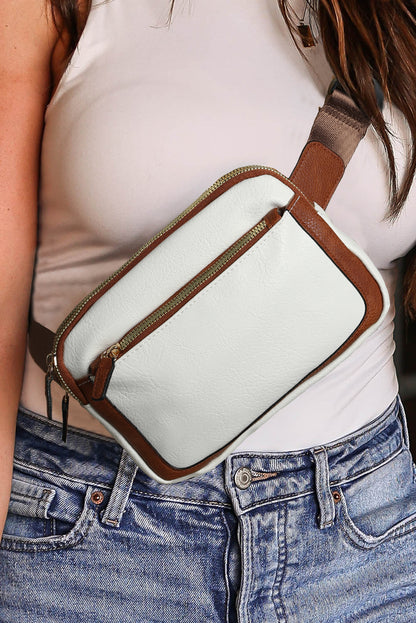 Black Adjustable Strap Mini PU Leather Crossbody Bag - Cowaa