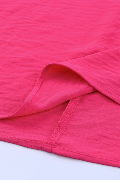 Apricot Solid Casual Smocked Cuffs Batwing Sleeve Blouse - Cowaa