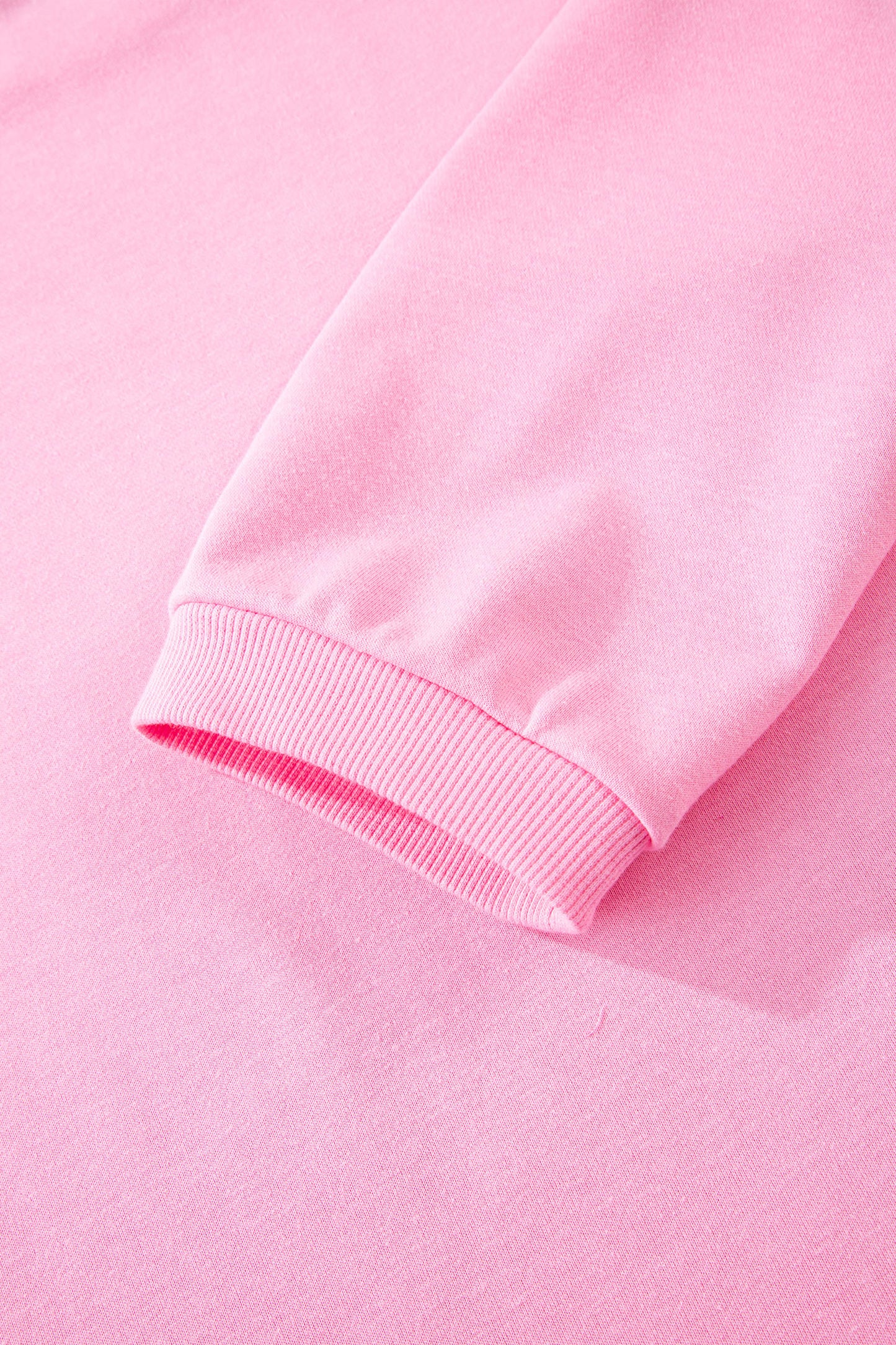 Pink Floral Bow Patched Exposed Seam Patchwork Slit Baggy Sweatshirt - Cowaa