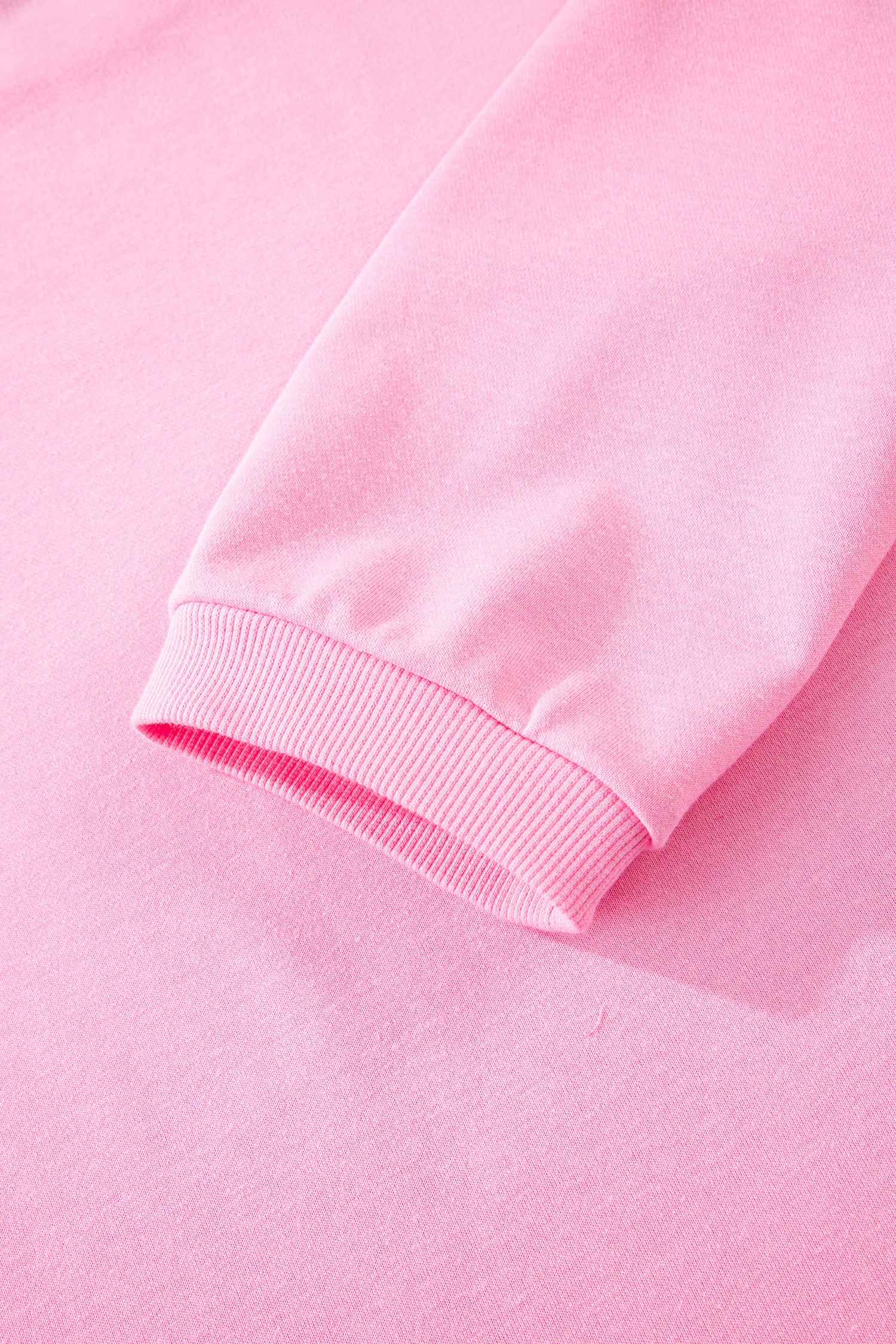 Pink Floral Bow Patched Exposed Seam Patchwork Slit Baggy Sweatshirt - Cowaa