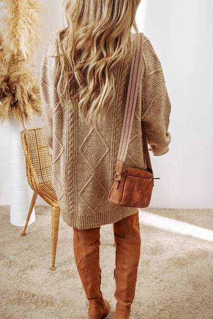Knit Loose Fit Sweater Dress - Cowaa