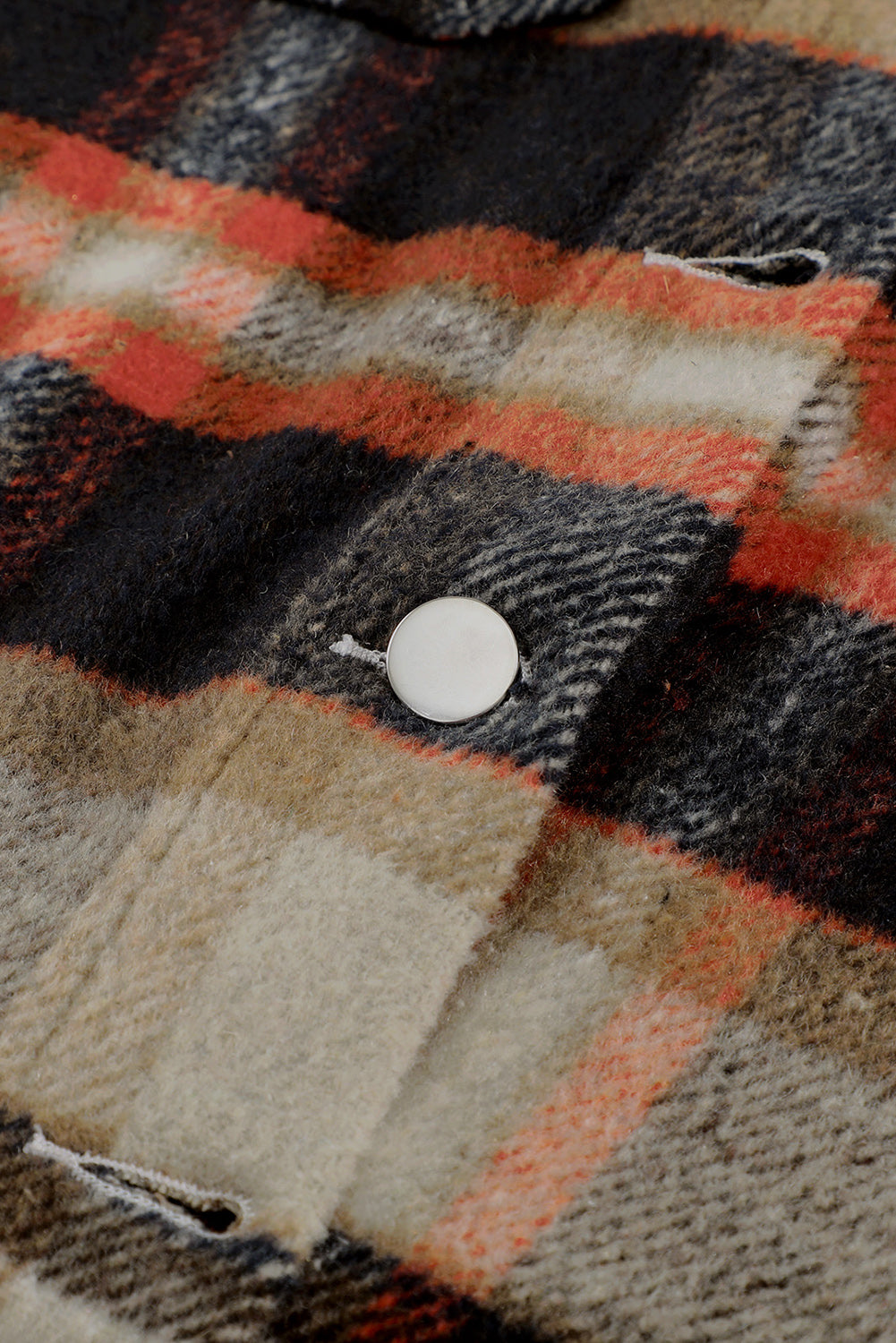 Plaid Button Front Pocket Shirt Shacket - Cowaa