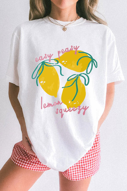 White Easy Peasy Lemon Squeezy Graphic Tee