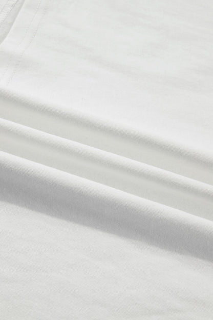 White Plus Size Leopard Bow Embroidered Patch Casual T Shirt.