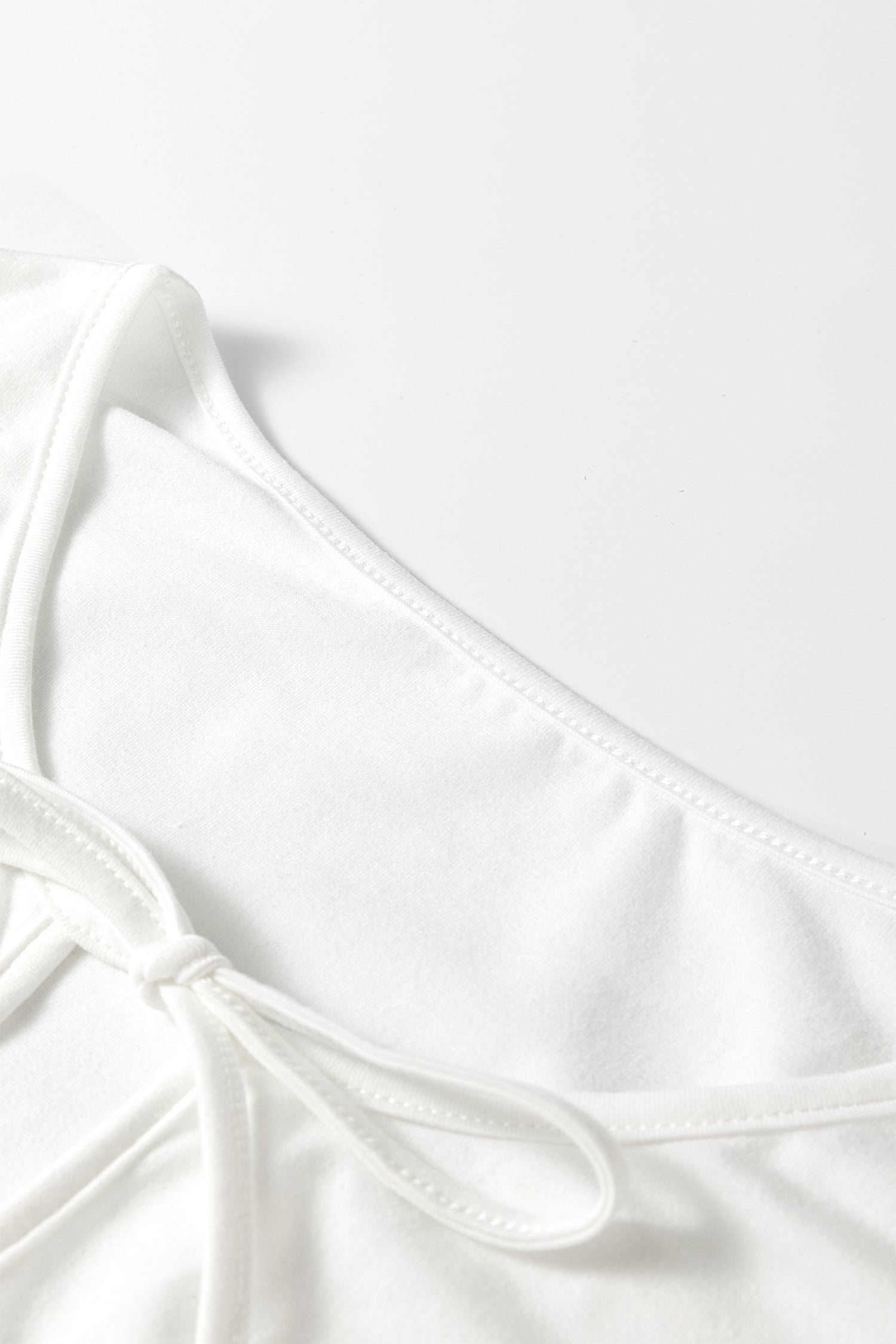 White Plus Size Solid Color Bow Tie Peplum Tank Top - Cowaa