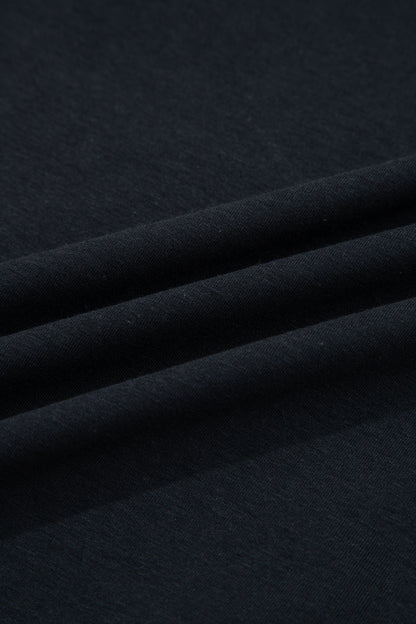 Black Asymmetric Shoulder Detail Short Sleeve Plus Size Maxi Dress