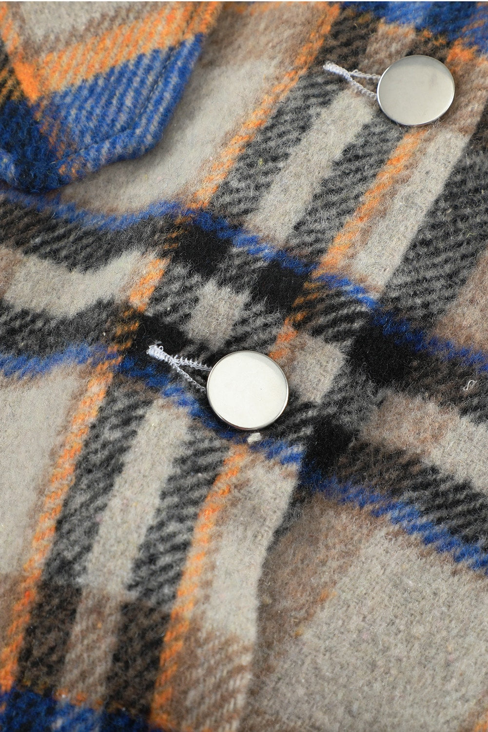 Plaid Button Front Pocket Shirt Shacket - Cowaa