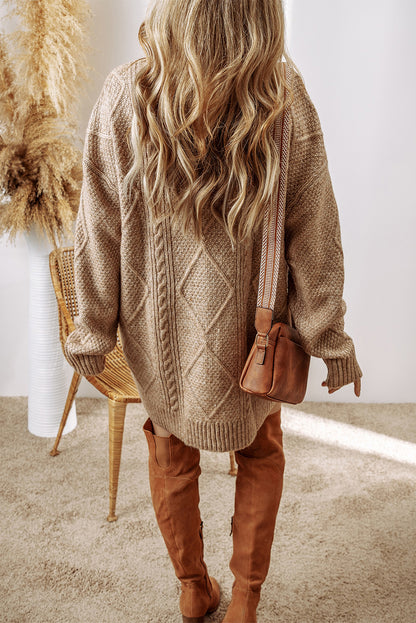 Knit Loose Fit Sweater Dress - Cowaa