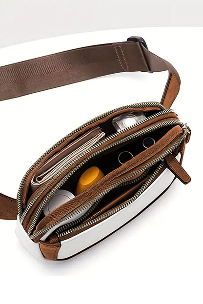 Black Adjustable Strap Mini PU Leather Crossbody Bag - Cowaa
