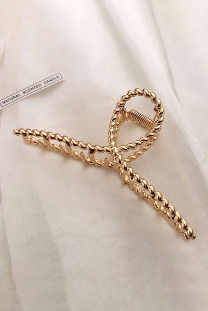 Gold Twist Large Alloy Hair Clip - Cowaa