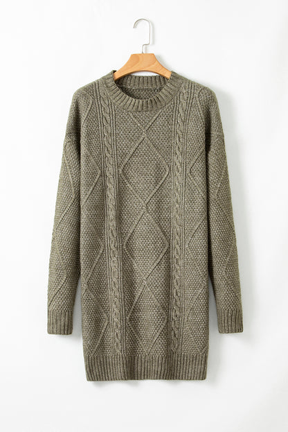 Knit Loose Fit Sweater Dress - Cowaa