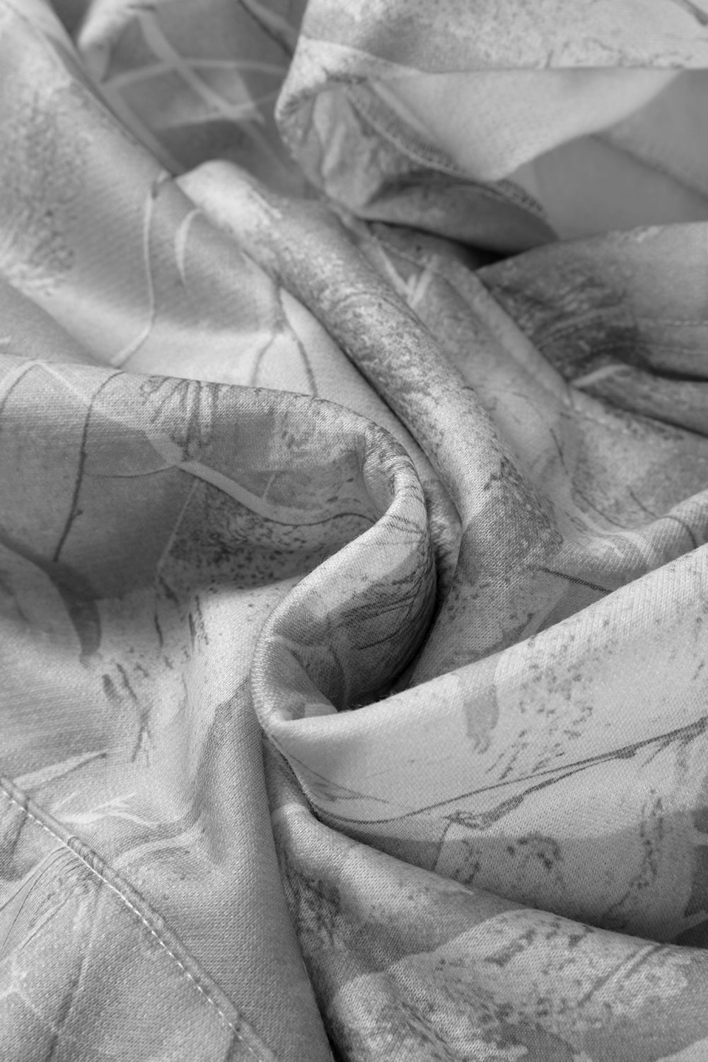 Gray Camouflage Woodland Print Oversized Sporty Hoodie