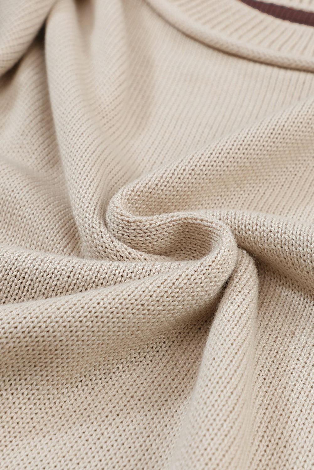 Bishop Sleeve Exposed Seam Ribbed Trim Sweater - Cowaa