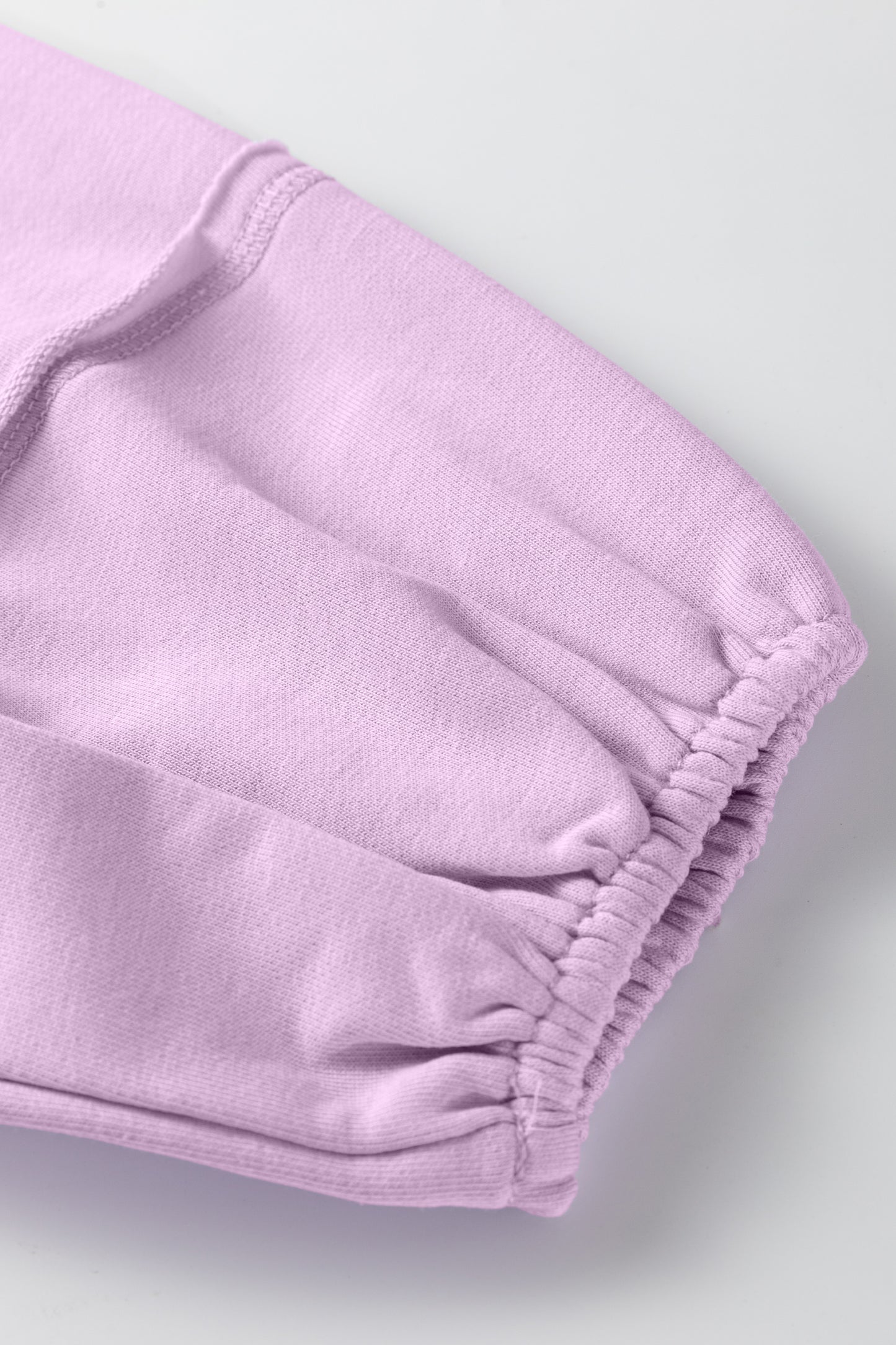 Orchid Petal Solid Color Raw Seam Patchwork Baggy Sweatshirt - Cowaa