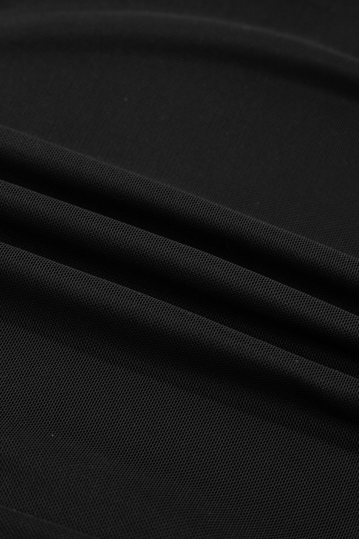 Black Sheer Mesh Patchwork High Neck Long Sleeve Top