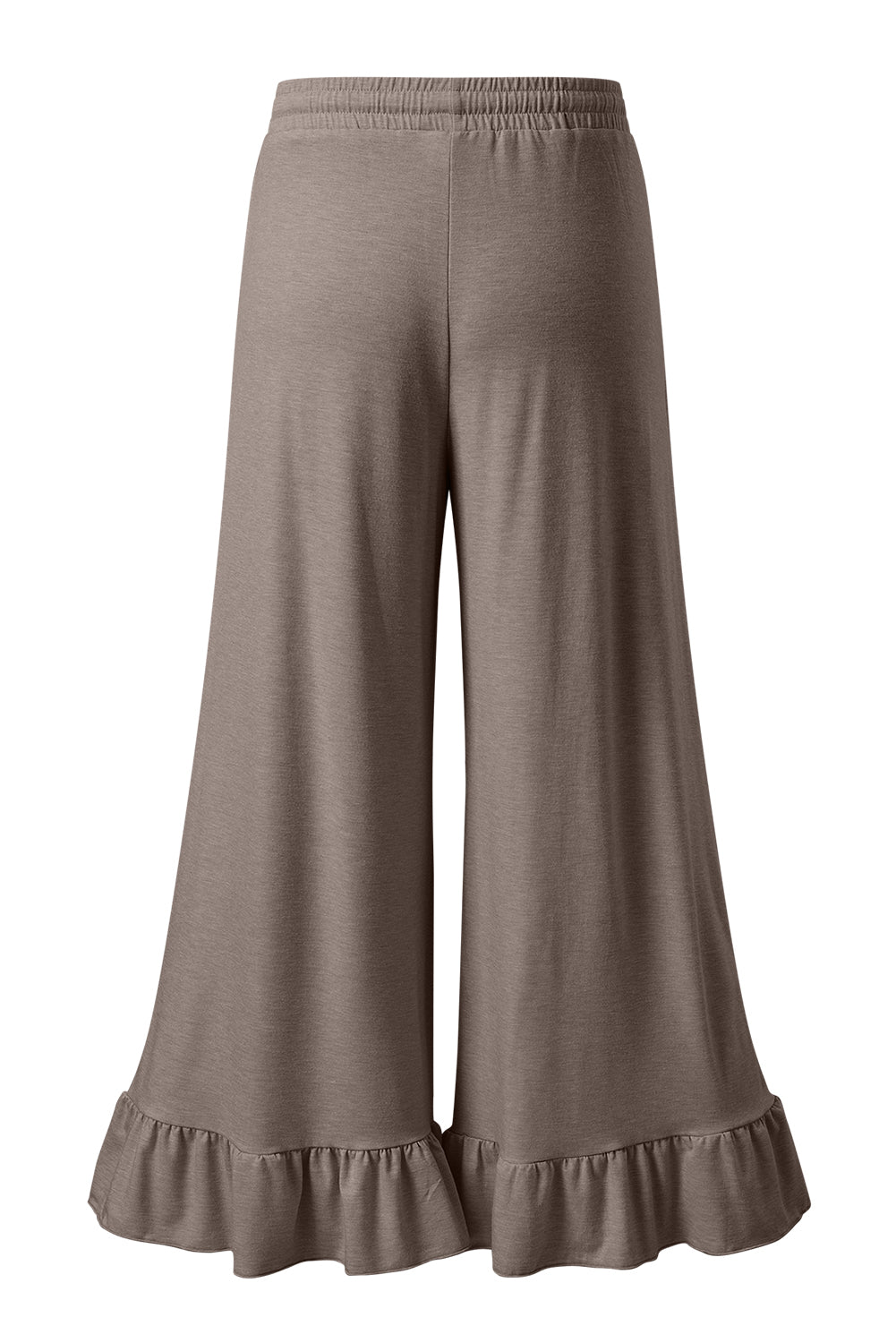 Dune Solid Color Ruffle Hem Wide Leg Pants - Cowaa