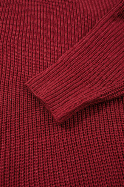 Red Dahlia Solid Color Knit Oversized Button Front Sweater Cardigan