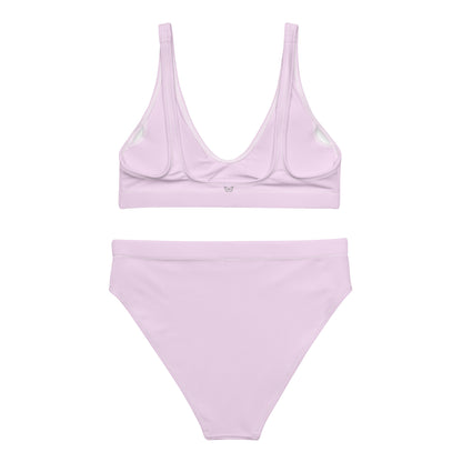 Baby Pink w/ Mini Butterfly Design on Back Recycled High-Waisted Bikini Set
