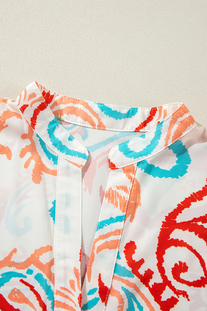White Ethnic Print Boho Button Tiered Mini Dress - Cowaa