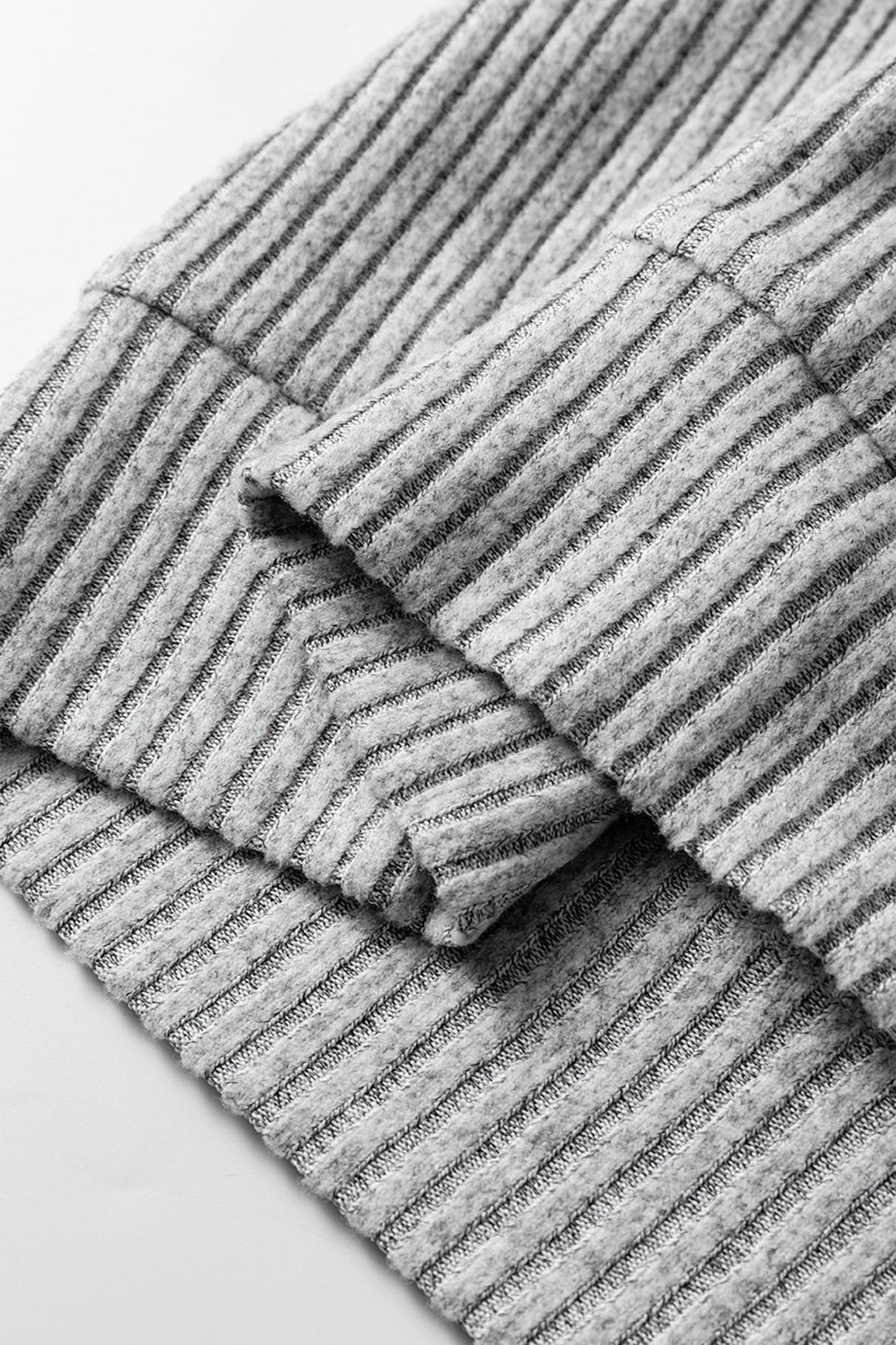 Gray Leopard Print Colorblock Patchwork Ribbed Knit Top - Cowaa