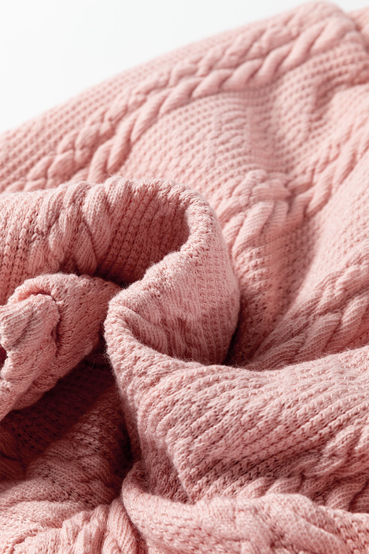 Gossamer Pink Cable Knit V Neck Cardigan Shorts Set - Cowaa