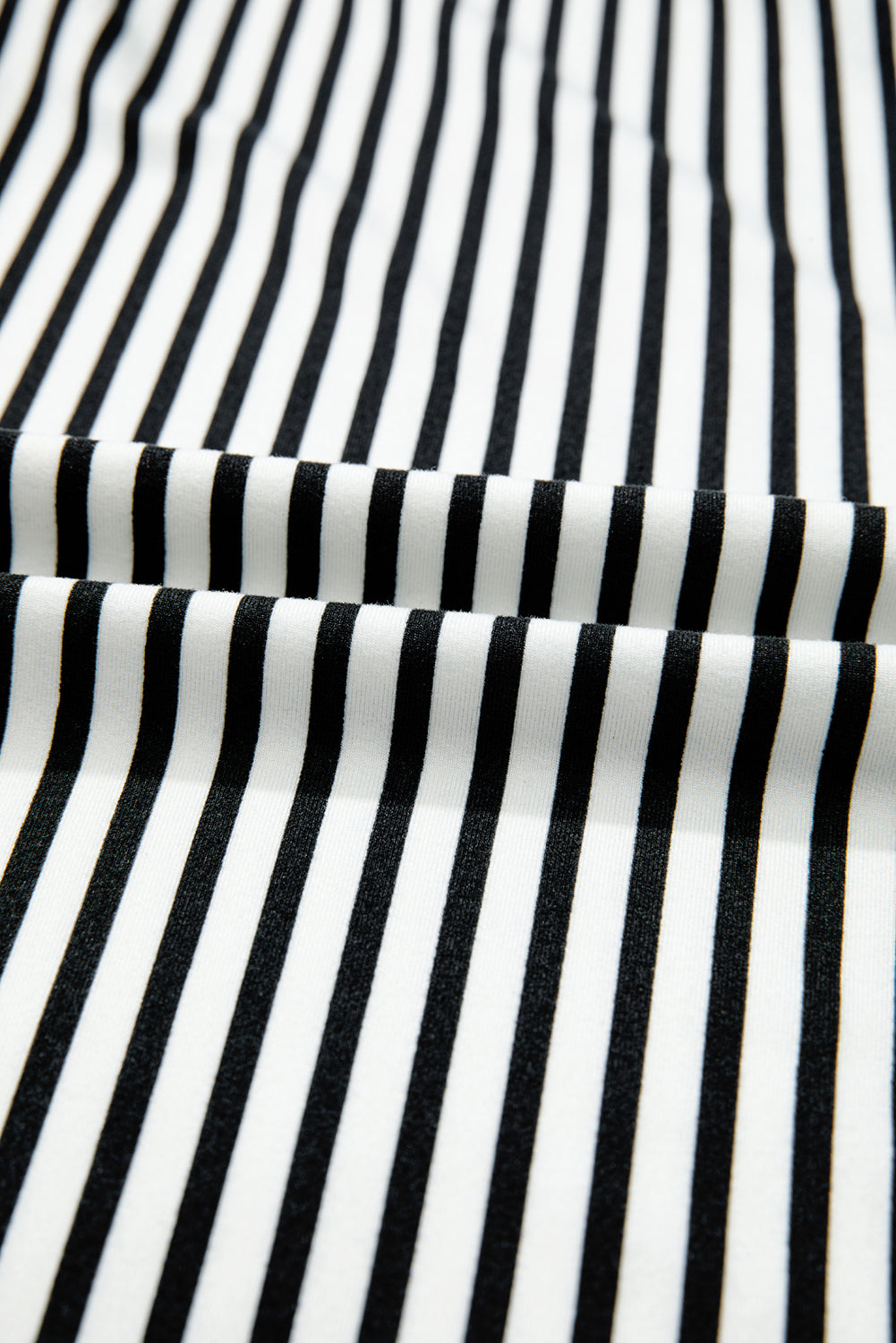Black Stripe Tied High Waist Loose Straight Casual Pants - Cowaa