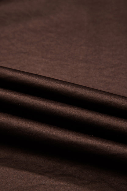 Dark Brown Braided V Neck Long Sleeve Loose Top and Drawstring High Waist Pants 2pcs Outfit - Cowaa