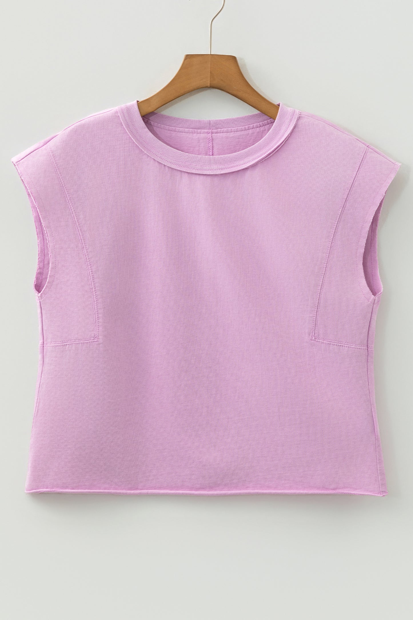 Bright Pink Mineral Wash Boxy Fit Cotton Tank Top - Cowaa