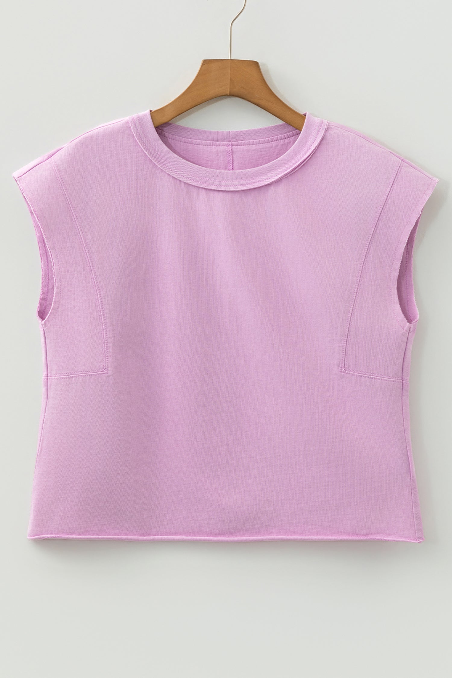 Bright Pink Mineral Wash Boxy Fit Cotton Tank Top - Cowaa