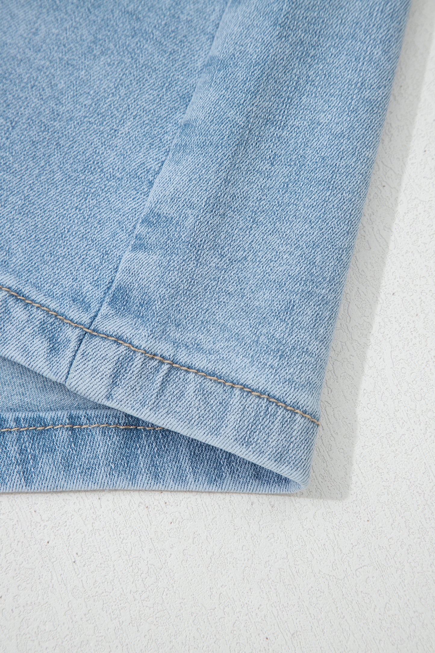 Myosotis High Rise Patch Pocket Denim Shorts - Cowaa