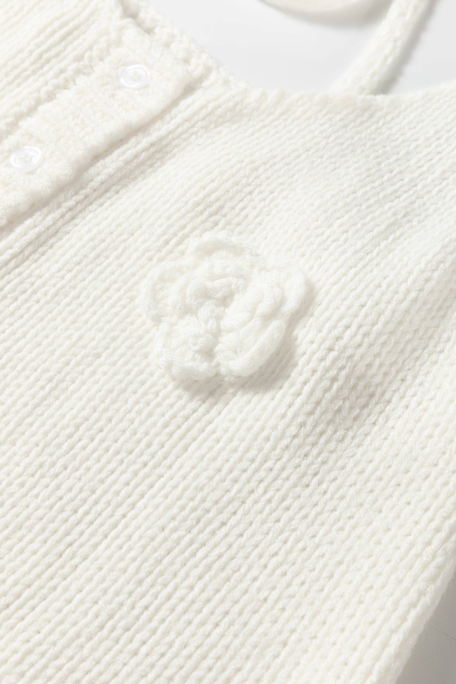 White 3D Flower Spaghetti Straps Sweater Vest - Cowaa