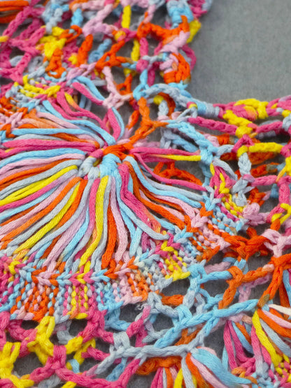 Crochet Fringe Beach Cover Up.