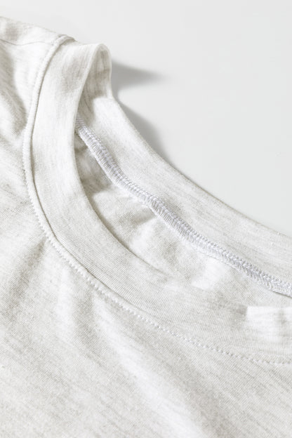 Oatmeal Shirred Cuffs Puff Sleeve Peasant Top - Cowaa