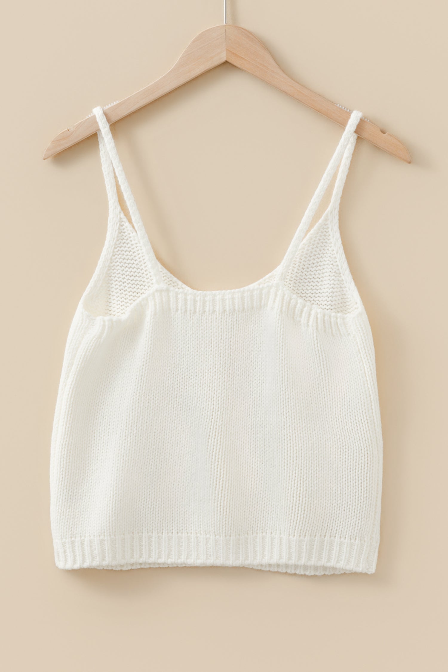 White 3D Flower Spaghetti Straps Sweater Vest - Cowaa