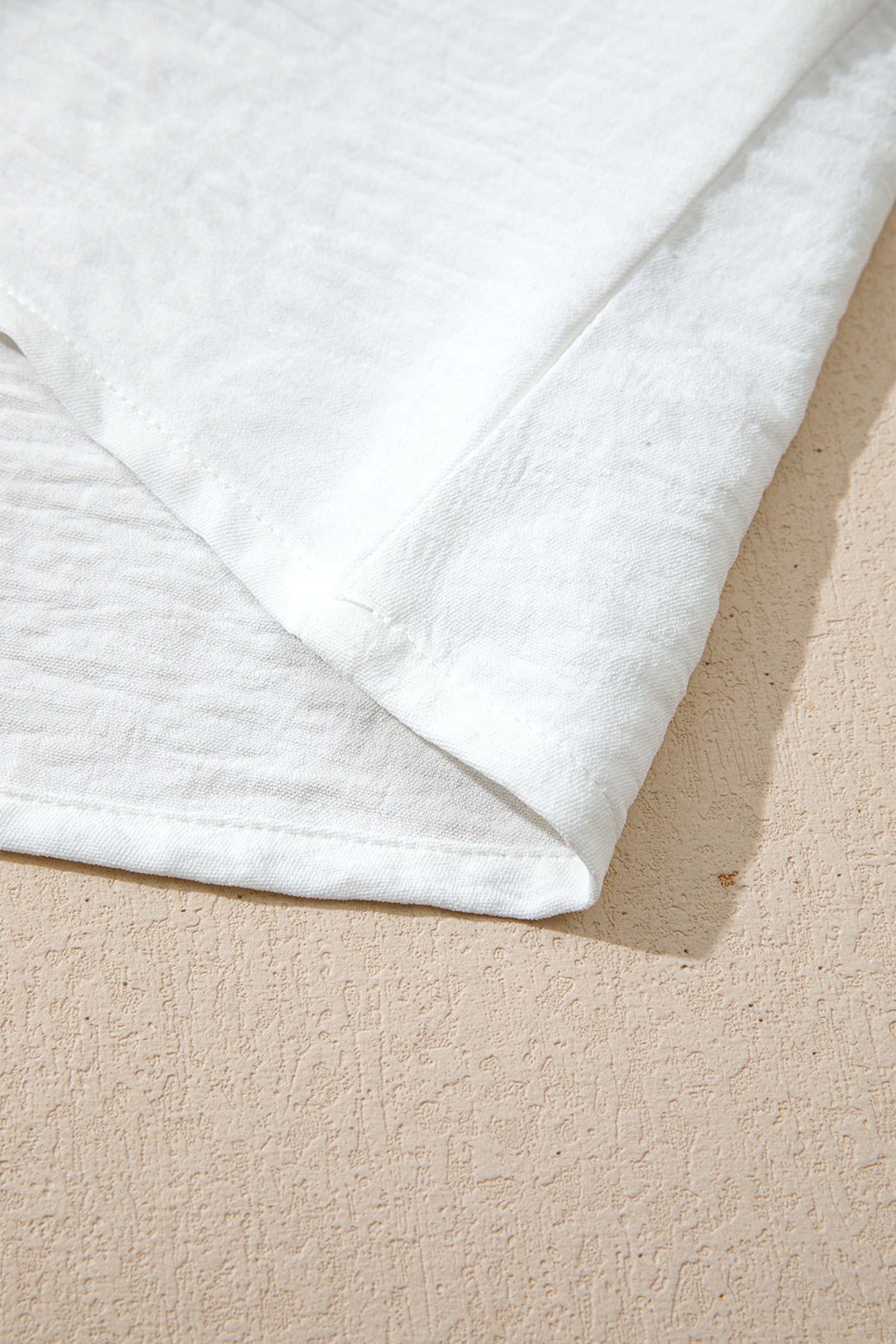 White Solid Color Floral Guipure Lace Patchwork Frilled Long Sleeve Blouse - Cowaa