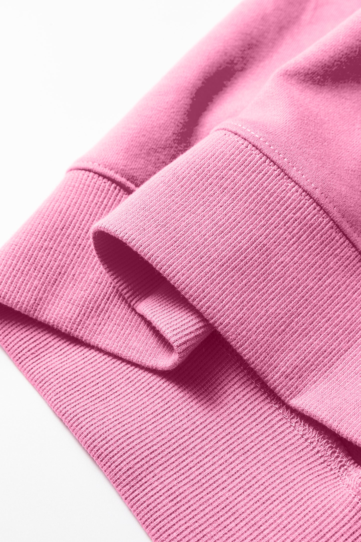 Bright Pink Oversize Blessed Embroidered Mock Neck Sweatshirt - Cowaa